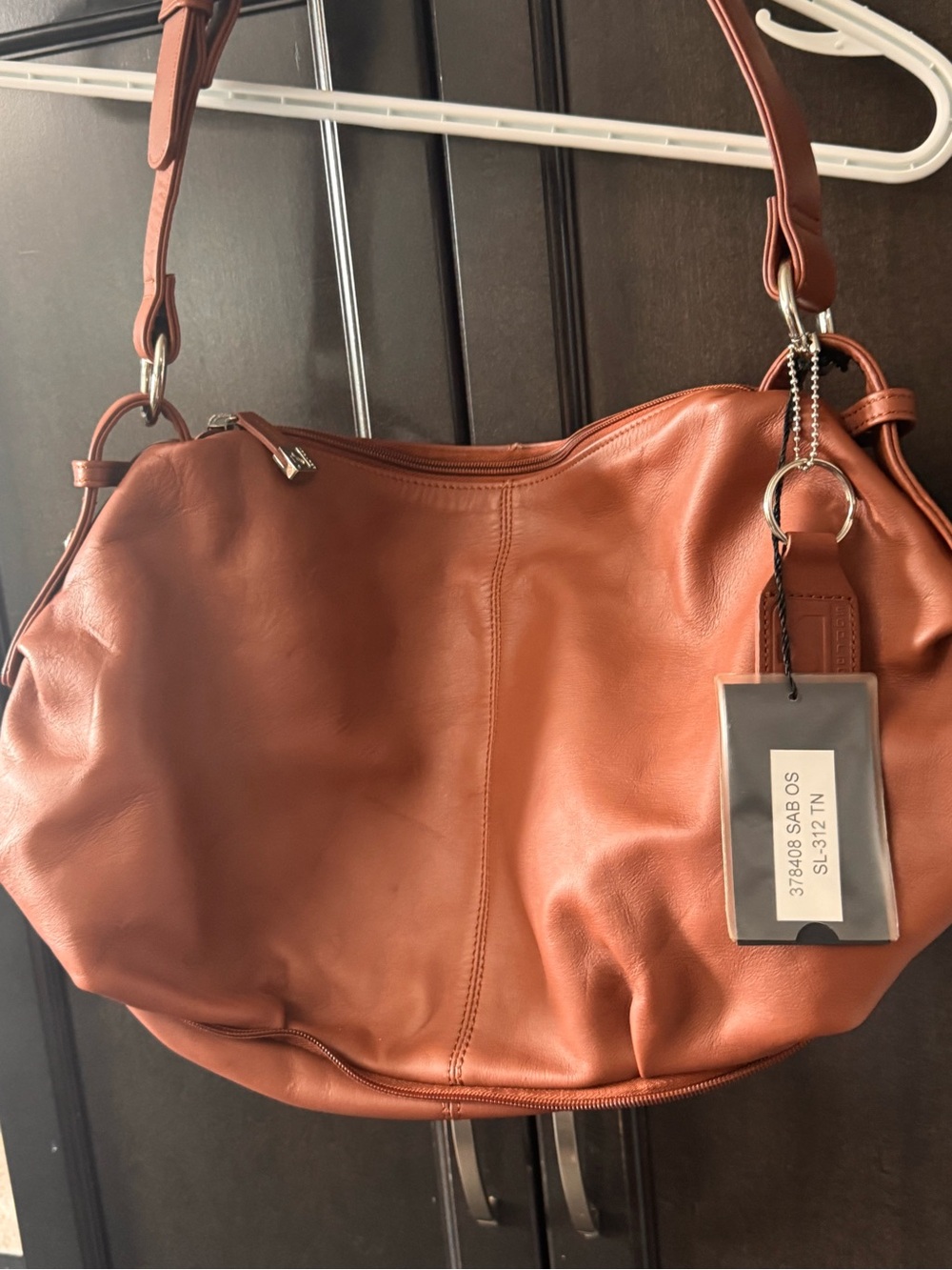 Soprano Tan Leather Shoulder Bag